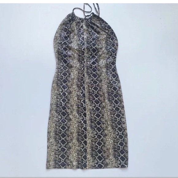 NWT Janine sequin snakeskin halter dress SZ M - Picture 2 of 13